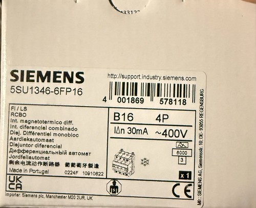 Siemens b16 6ka typ a - fi/ls, 4p